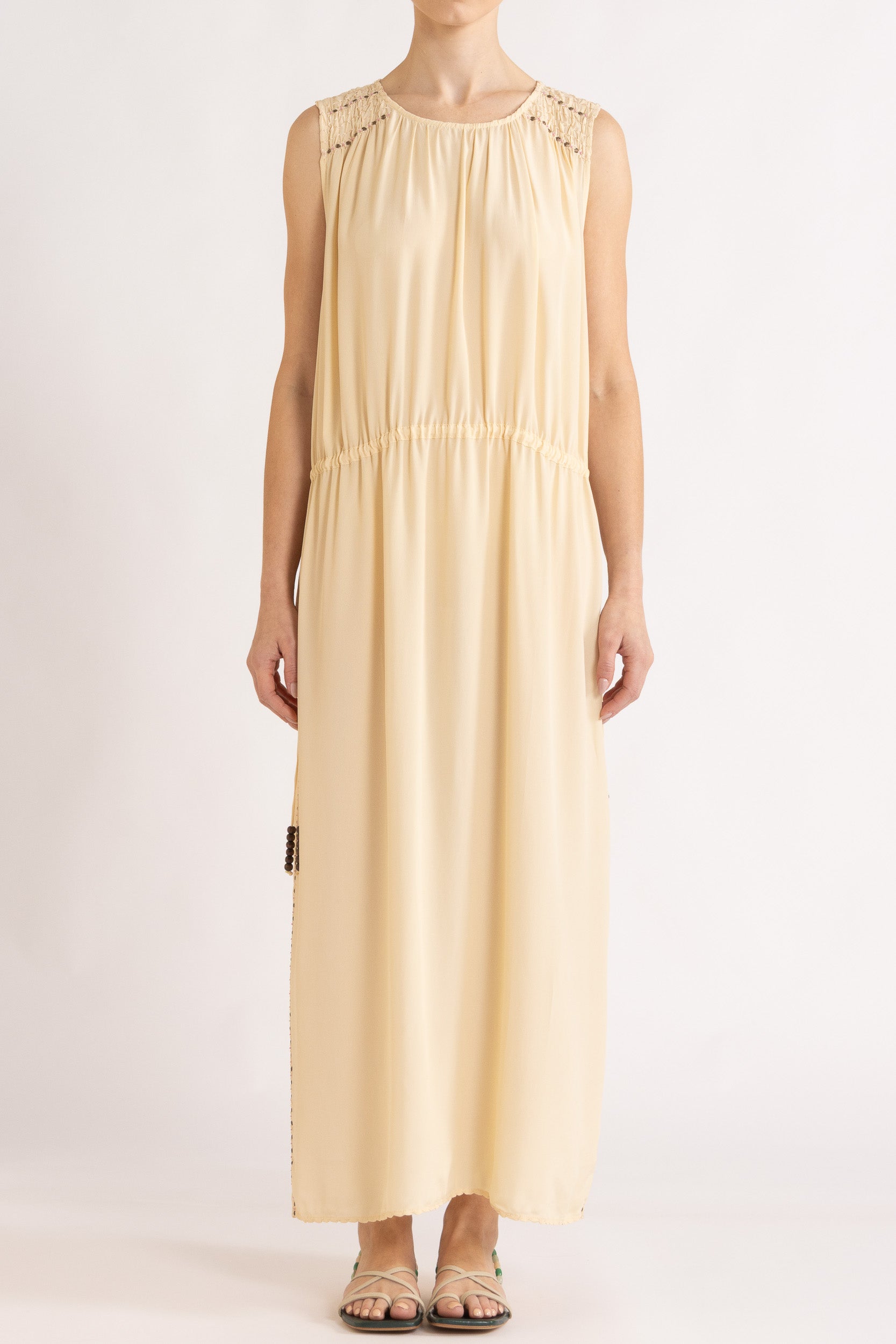 Gemini Crepe De Chine Sleeveless Dress