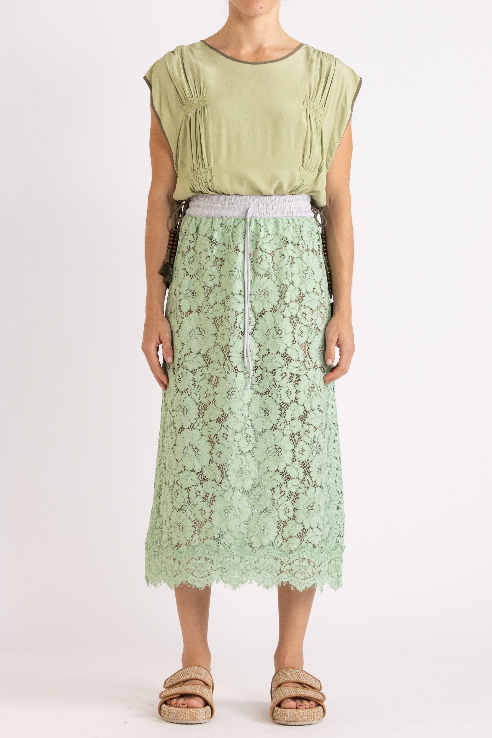 Tilly Drawstring Lace Skirt