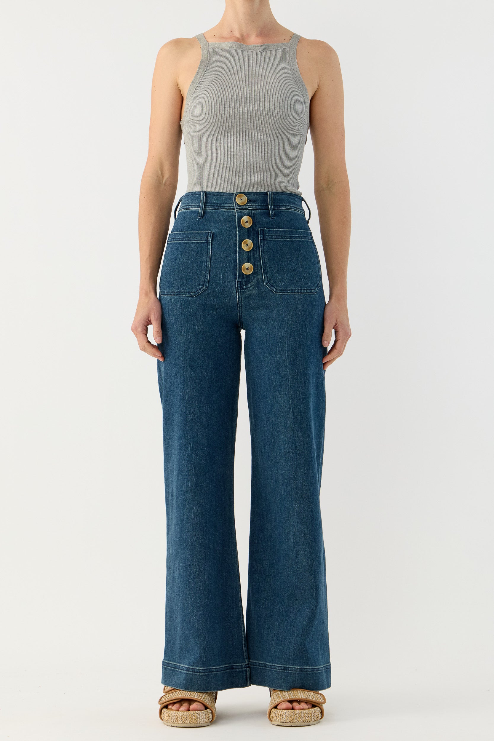 Clover Ribbed Silk-Cotton Tank