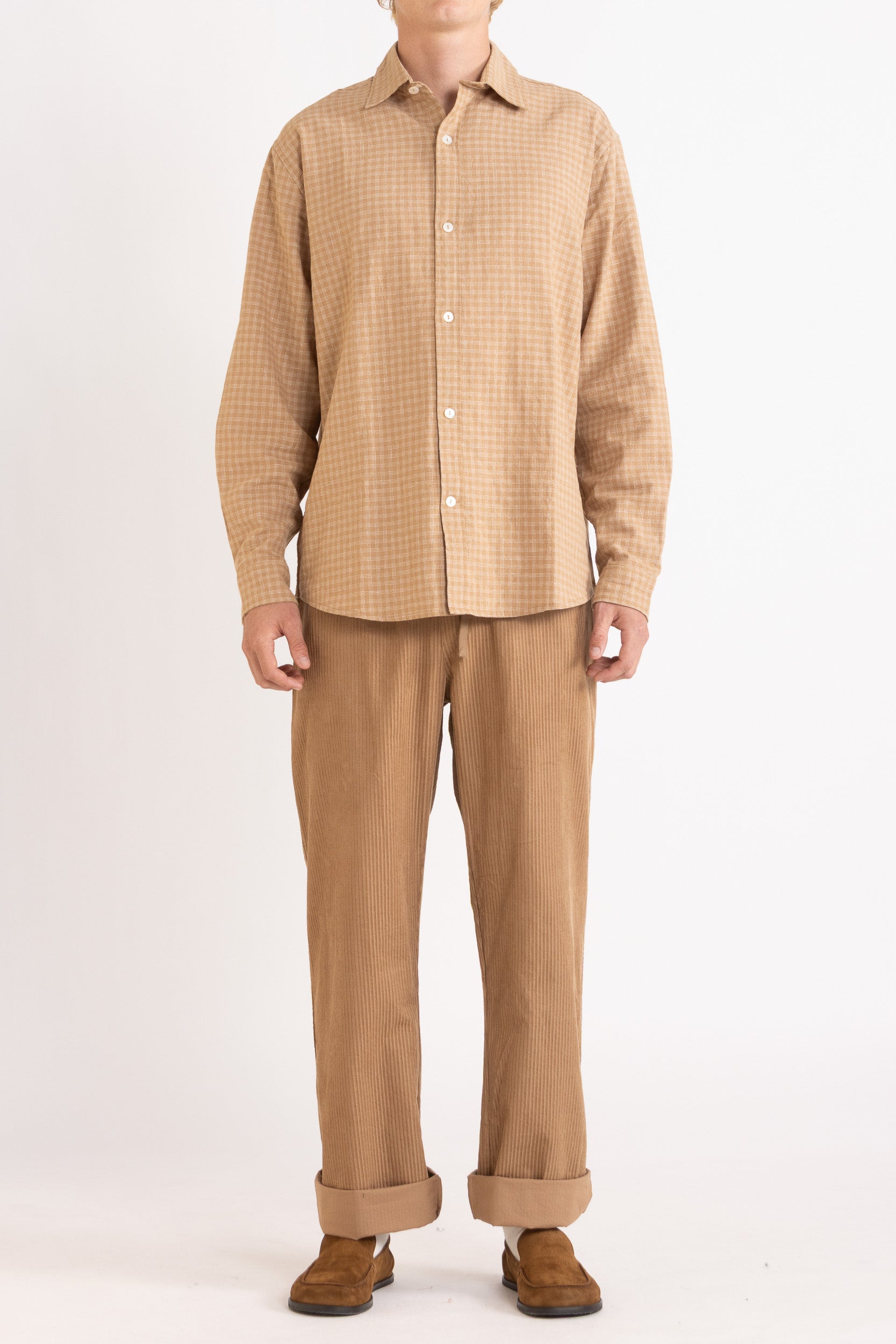 Lawrence Check Hemp Cotton Shirt