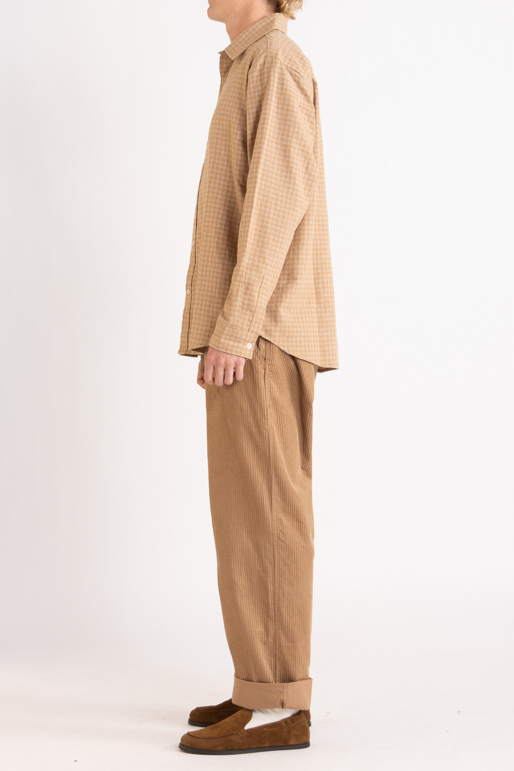 Lawrence Check Hemp Cotton Shirt