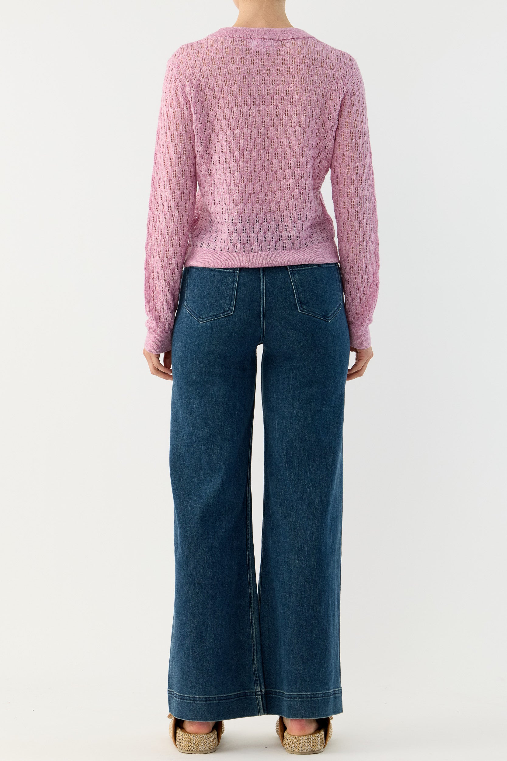 Miley Pointelle Merino Wool & Linen Sweater