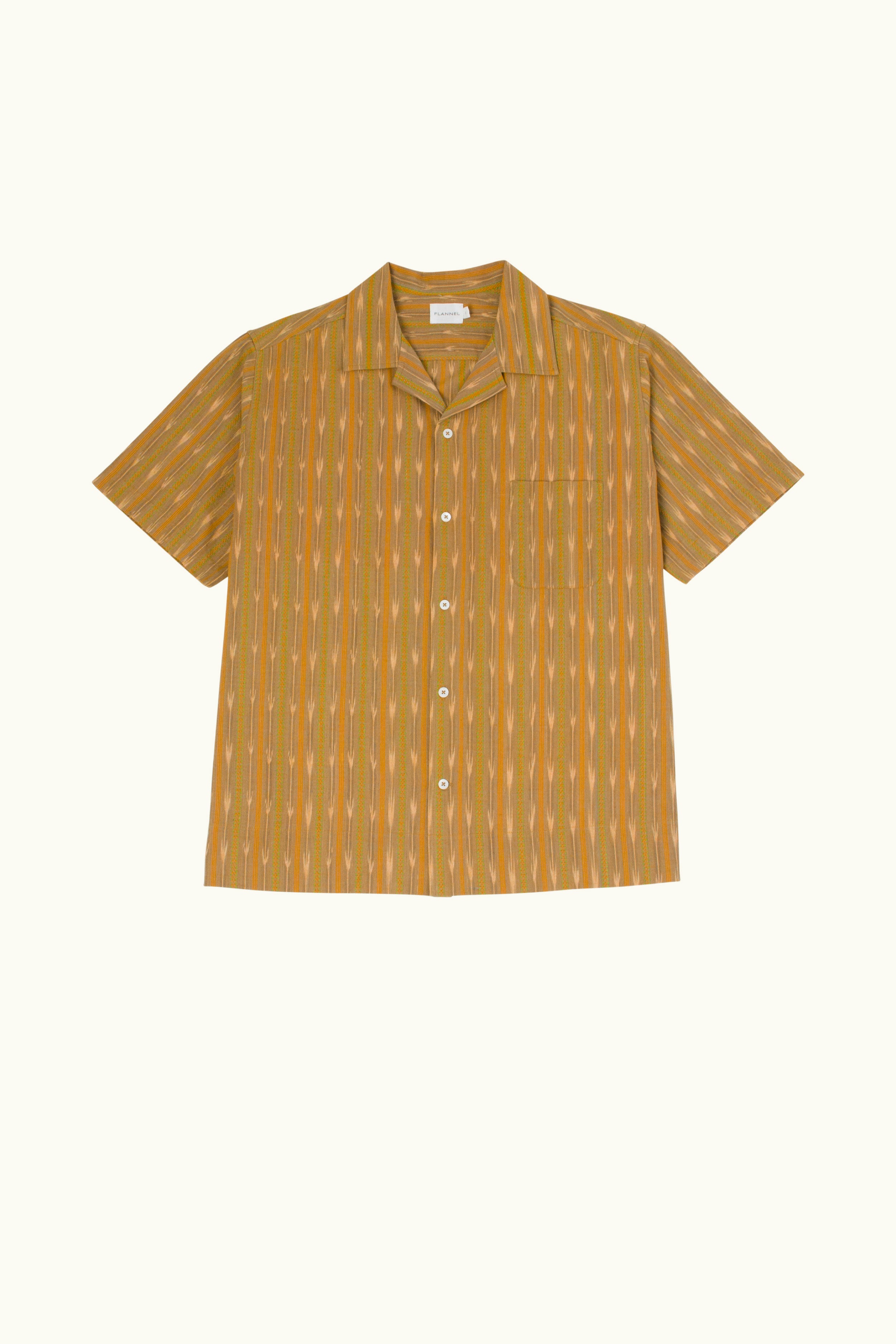 Alden Cotton Ikat Print Short Sleeve Shirt