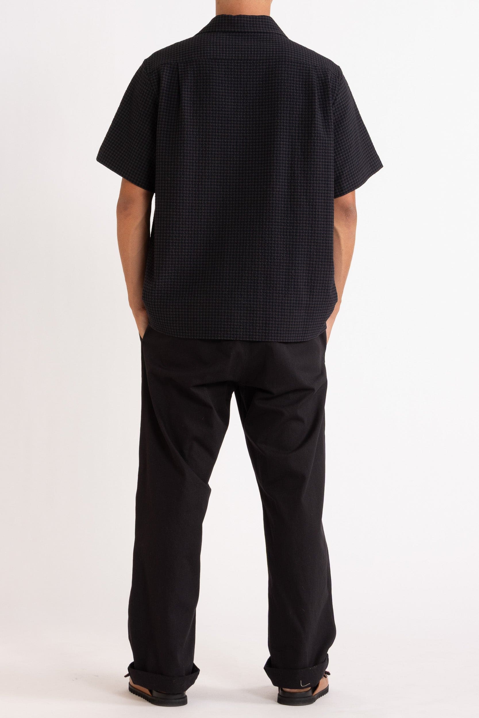 Monty Check Wool-Blend Short Sleeve Shirt
