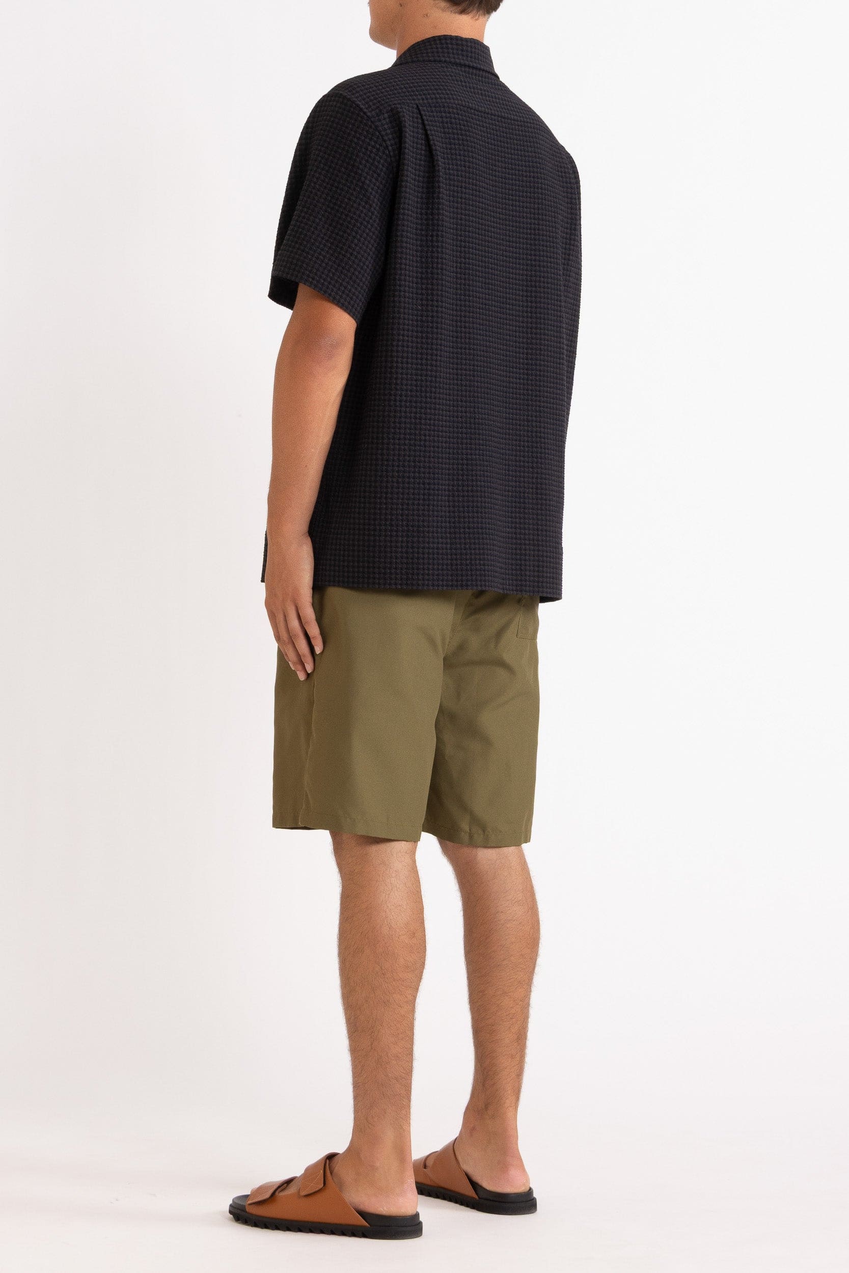 Monty Check Wool-Blend Short Sleeve Shirt