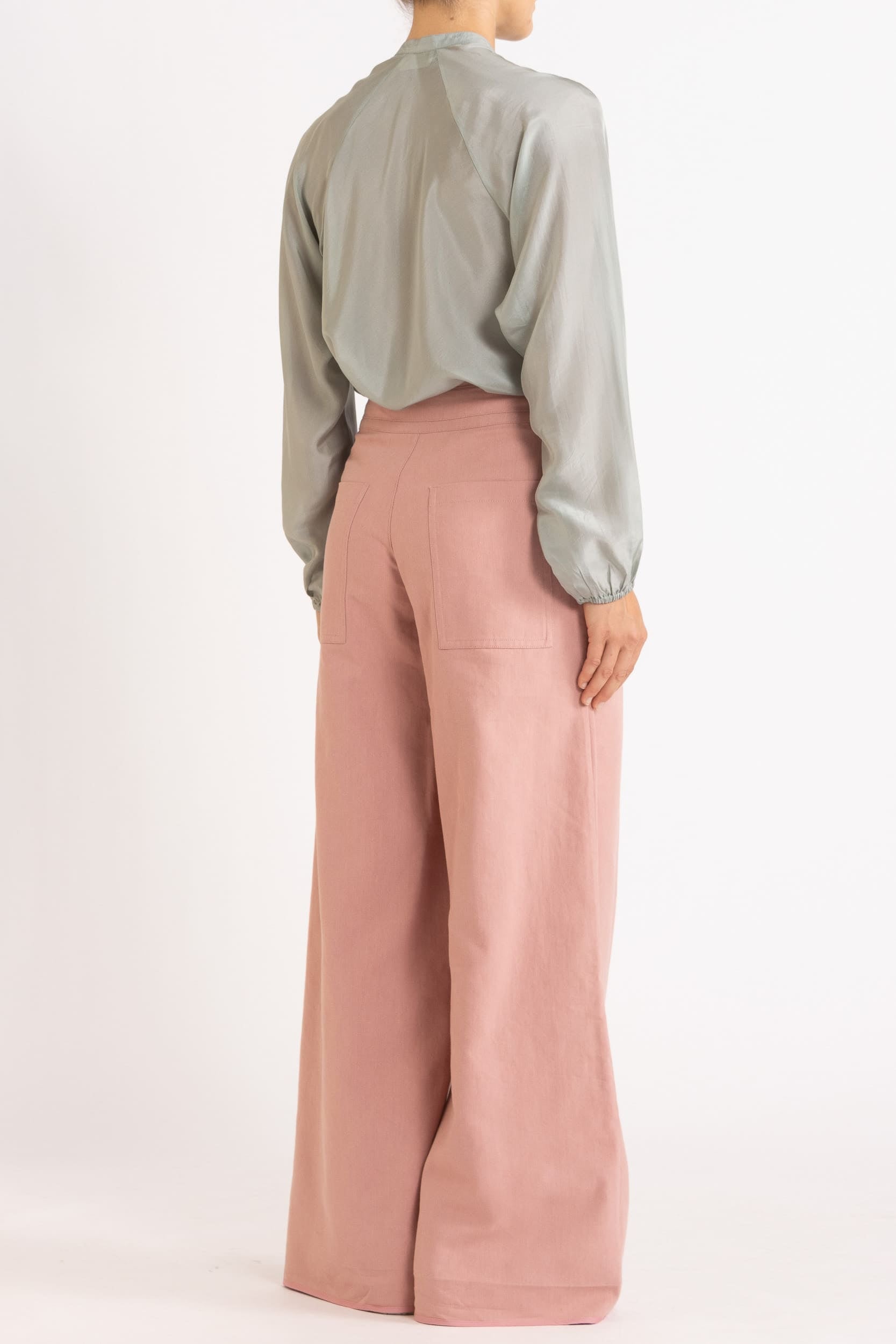 Amal Silk Habotai Long Sleeve Top
