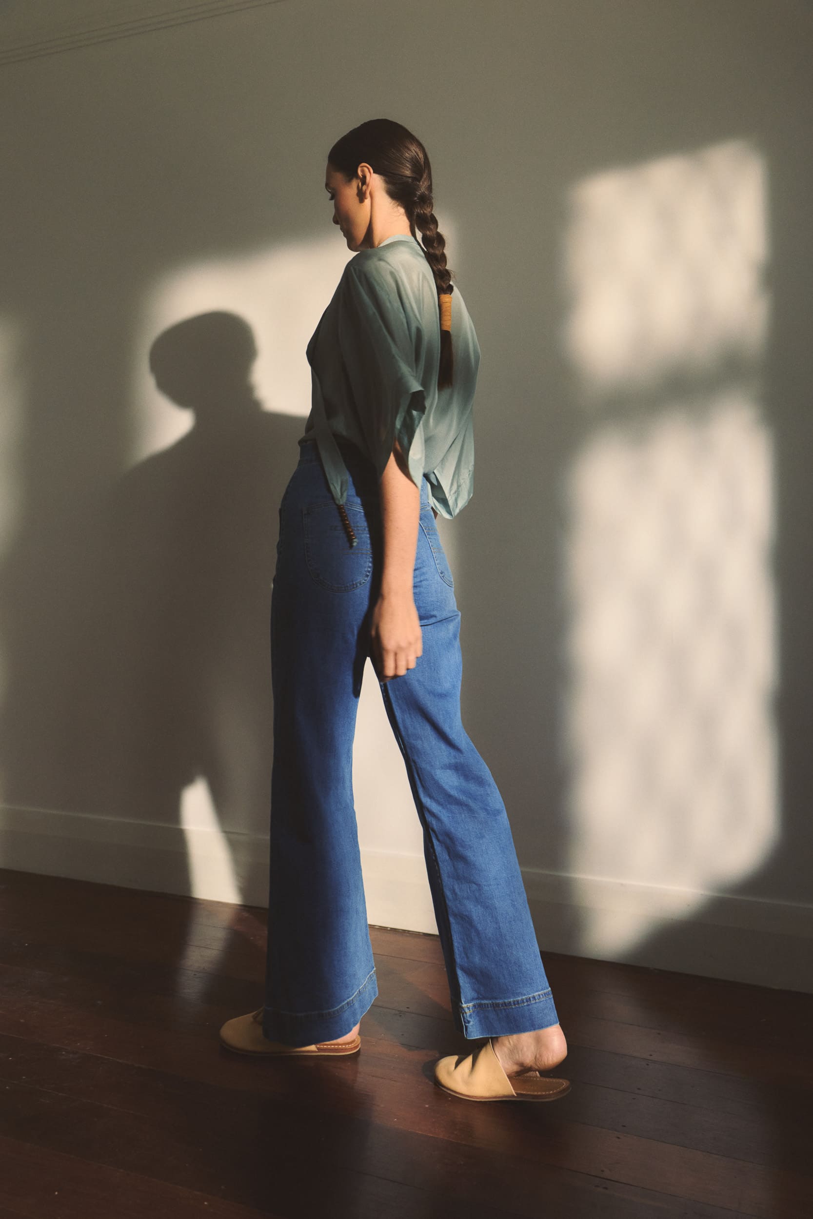 Amal Silk Habotai Short Sleeve Top