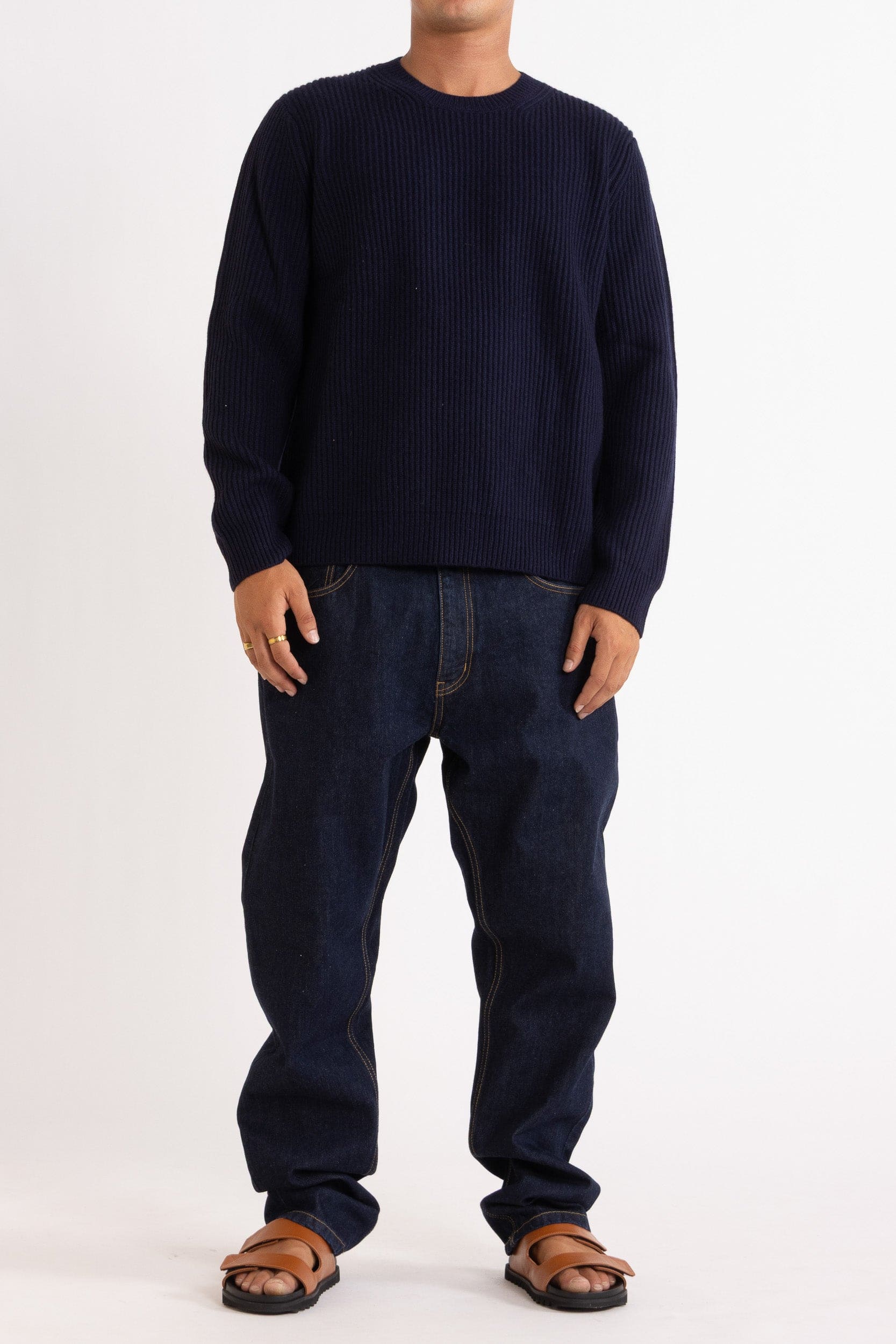 Marcus Wool-Cashmere Crew Sweater