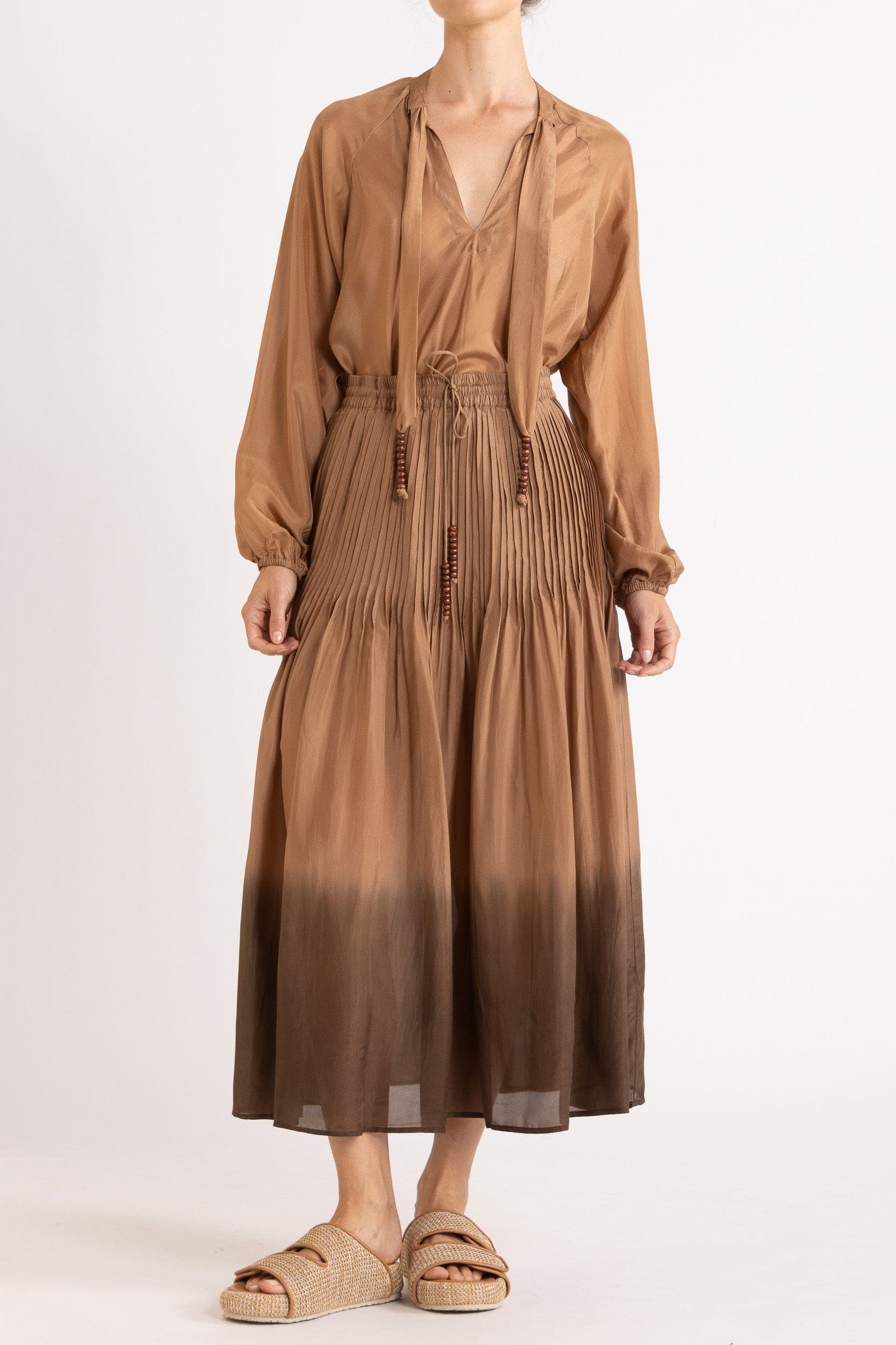 Ottavia Silk Dip-Dye Skirt