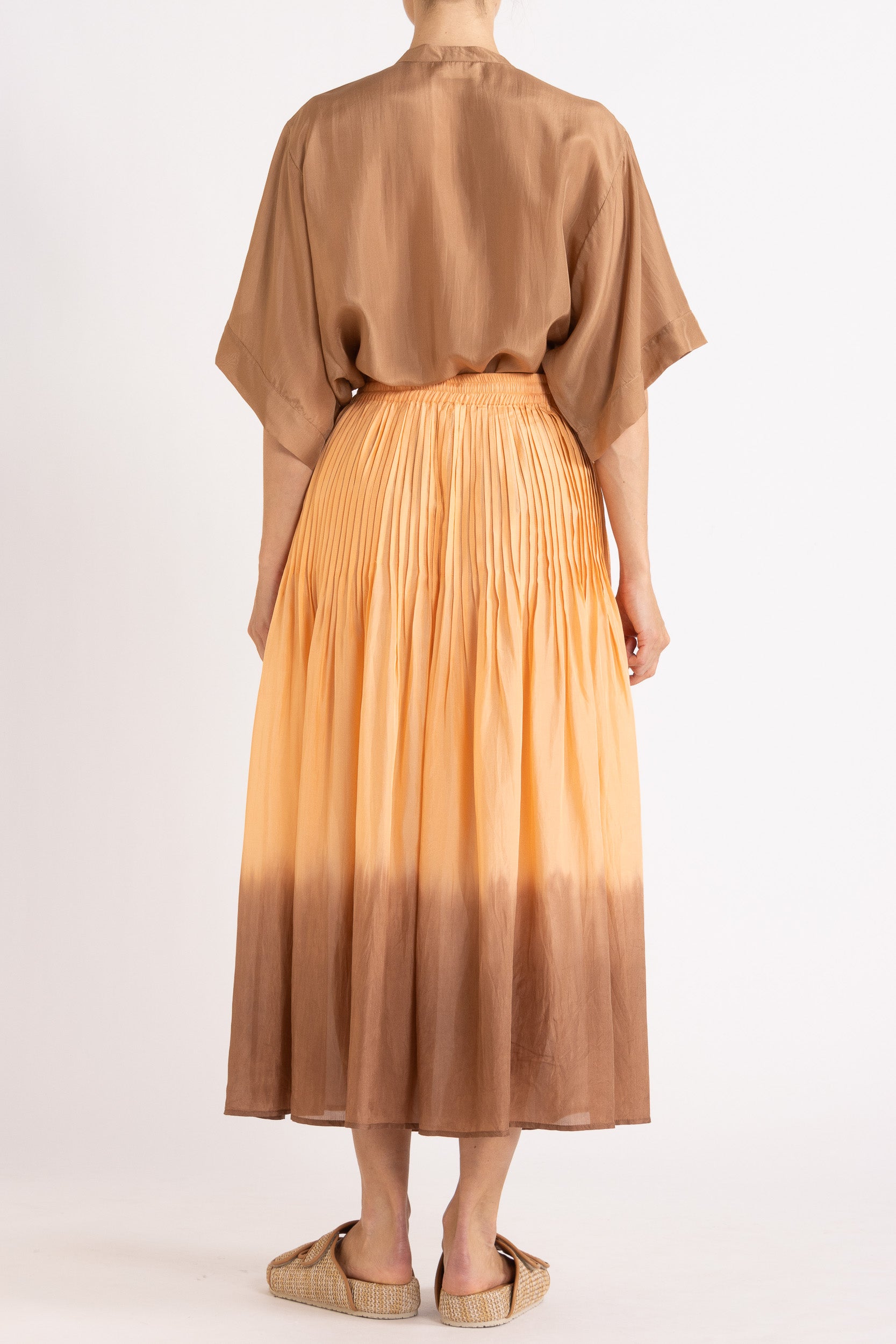 Amal Silk Habotai Short Sleeve Top