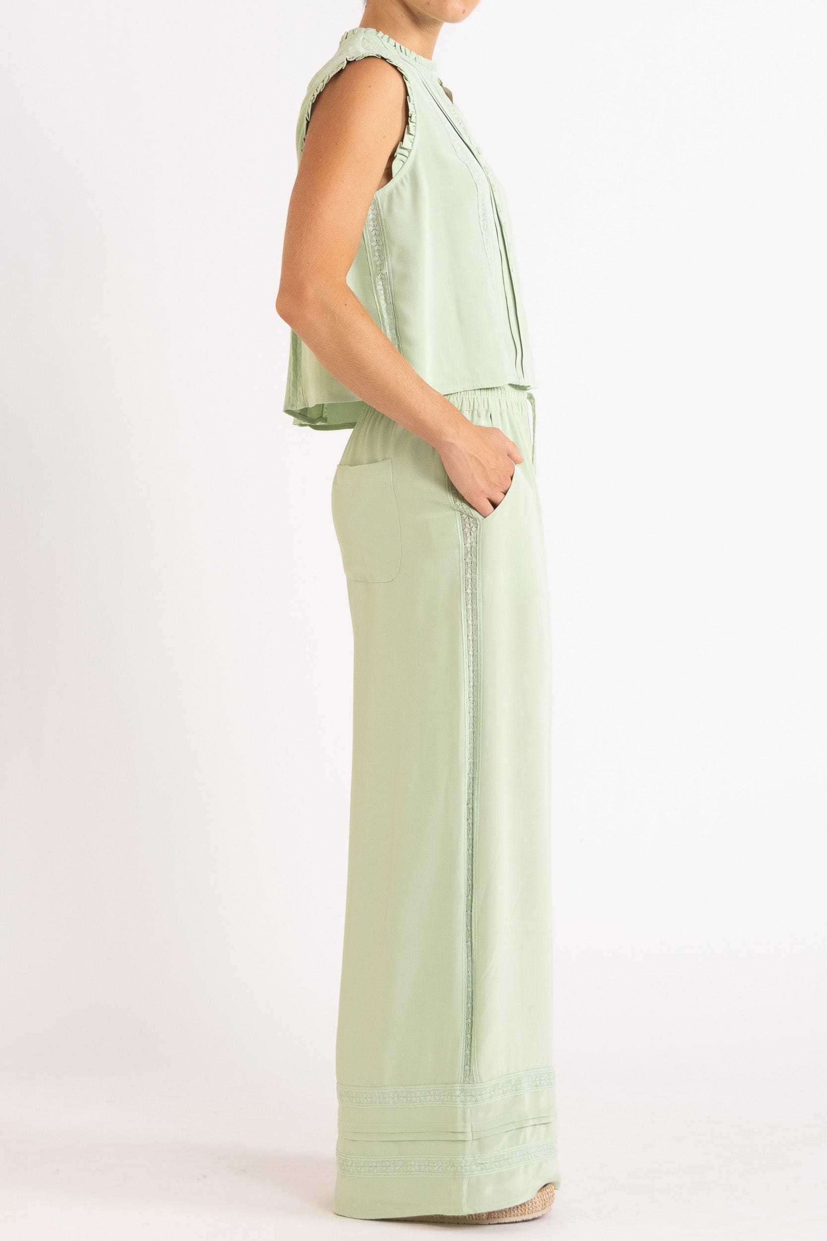 Albrey Silk Crepe Sleeveless Top
