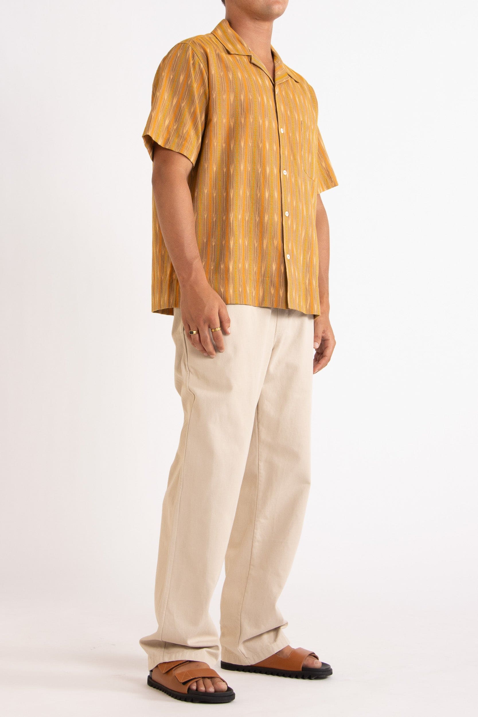 Alden Cotton Ikat Print Short Sleeve Shirt