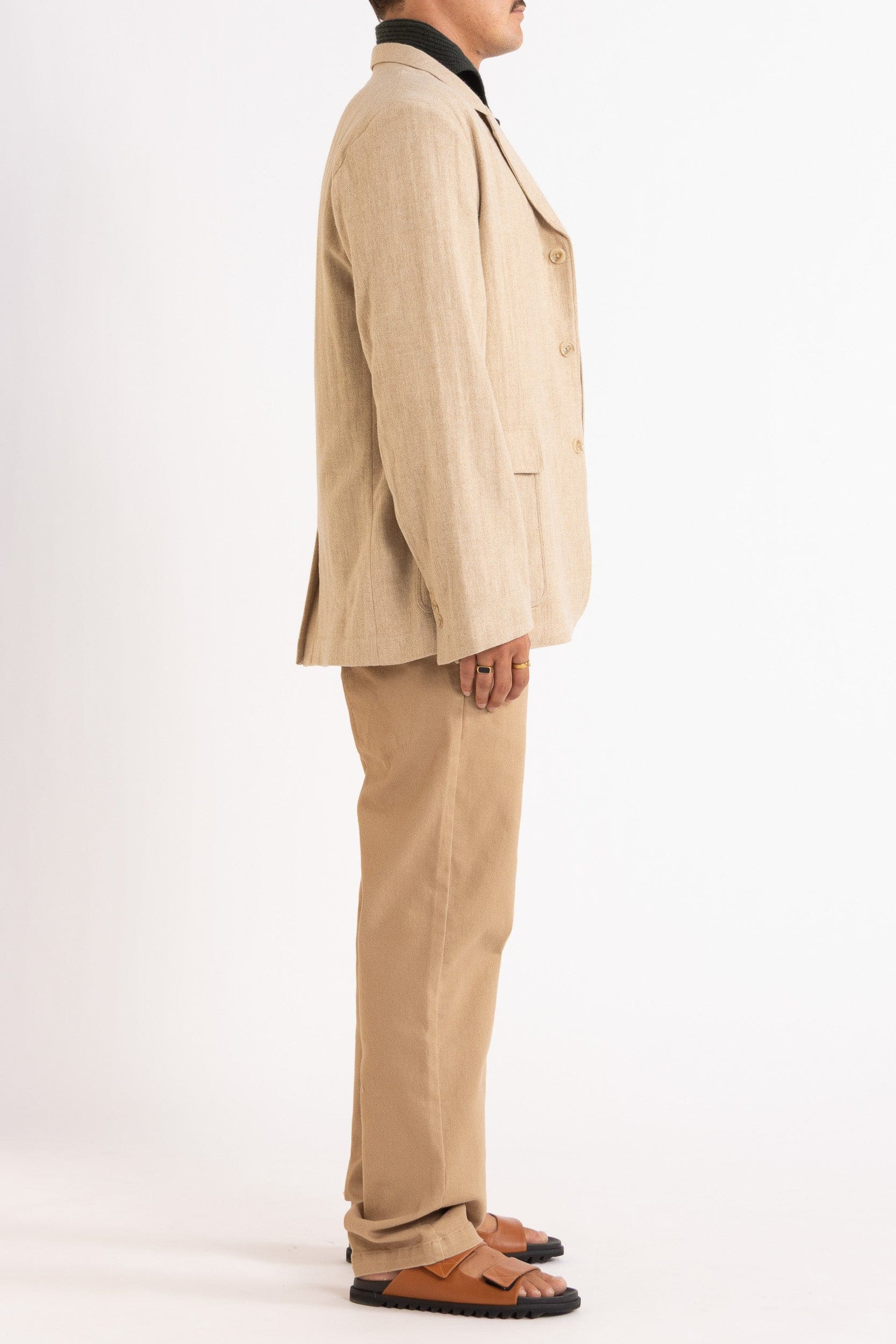 Marcus Wool-Cashmere Shawl Crew Sweater