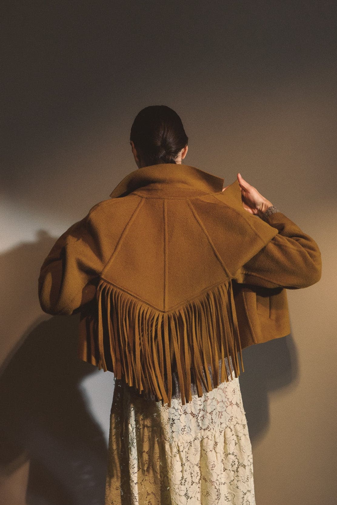 Georgia Wool Fringe Crop Jacket