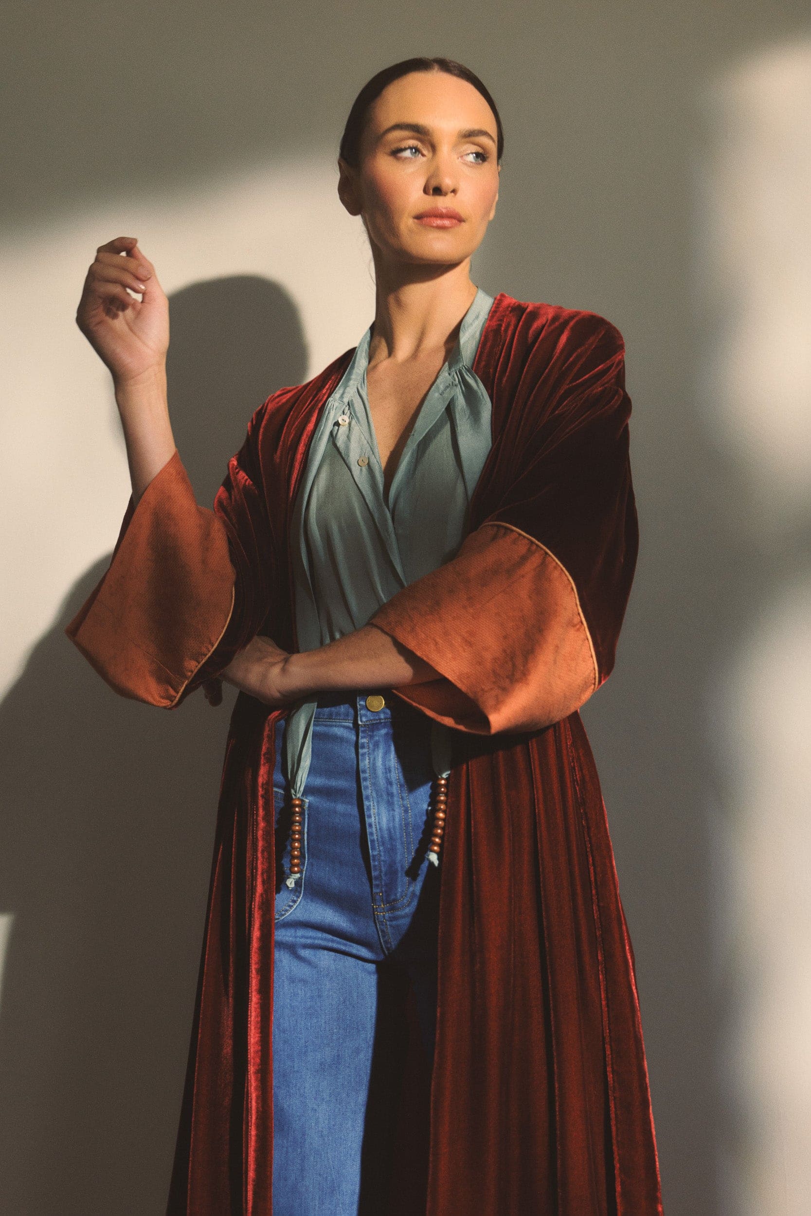 Deme Velvet Satin Duster