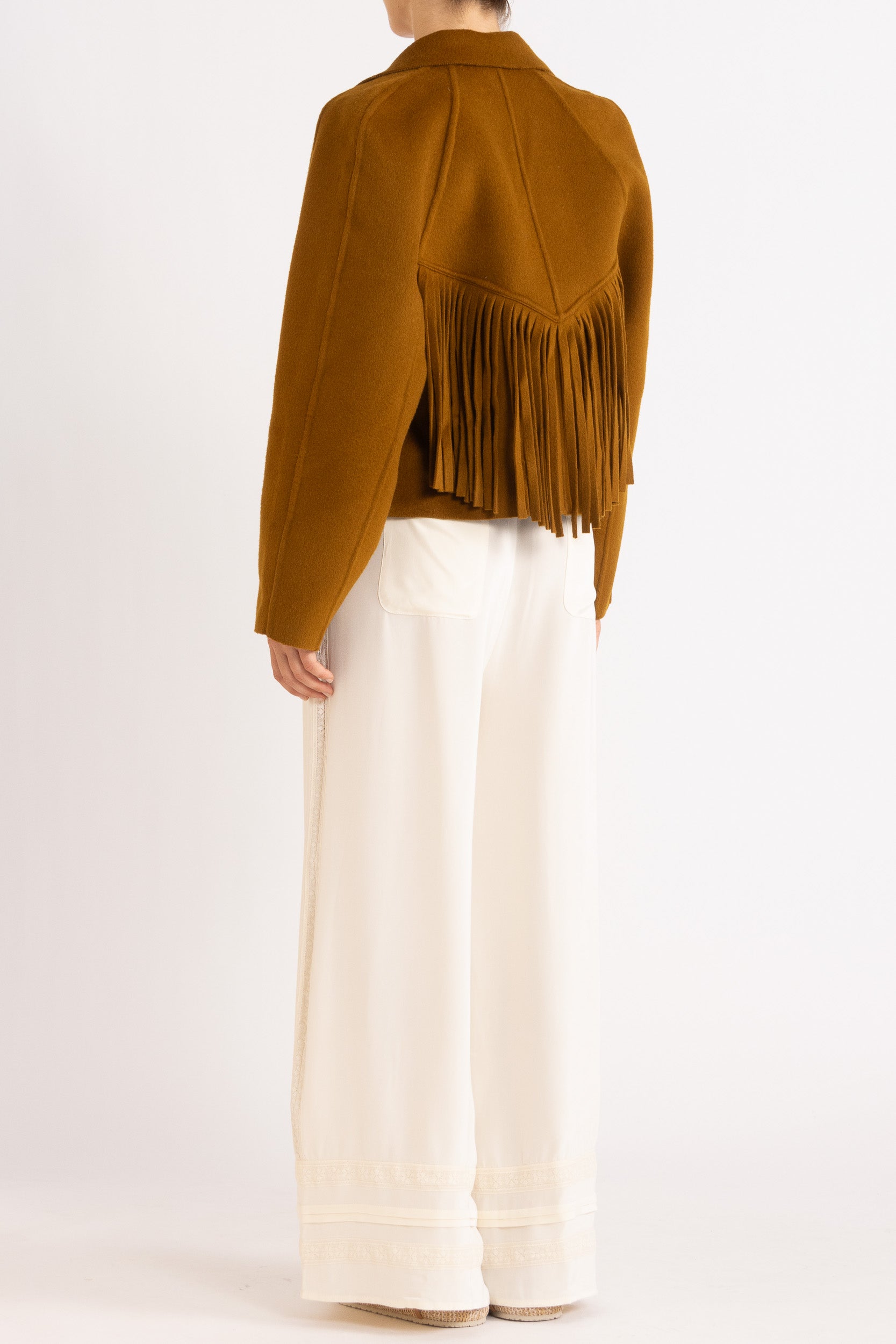 Georgia Wool Fringe Crop Jacket