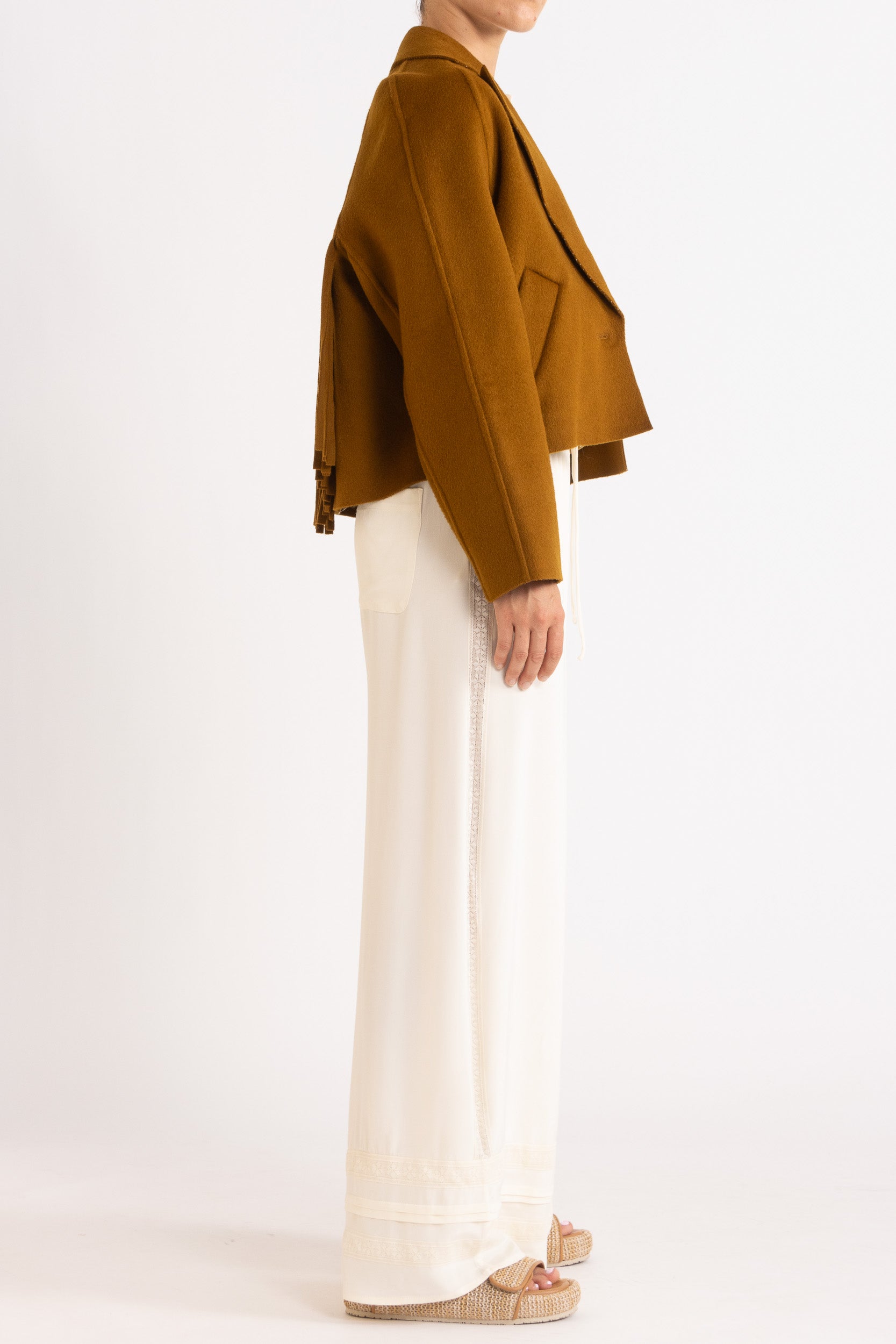 Georgia Wool Fringe Crop Jacket