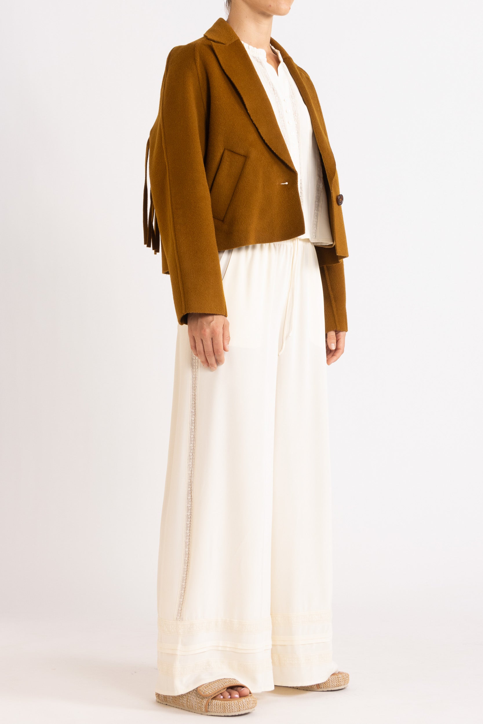 Georgia Wool Fringe Crop Jacket