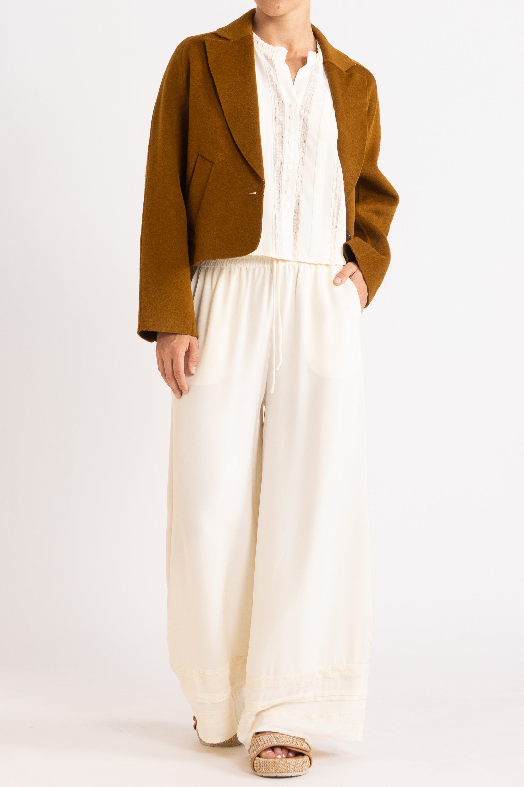 Georgia Wool Fringe Crop Jacket