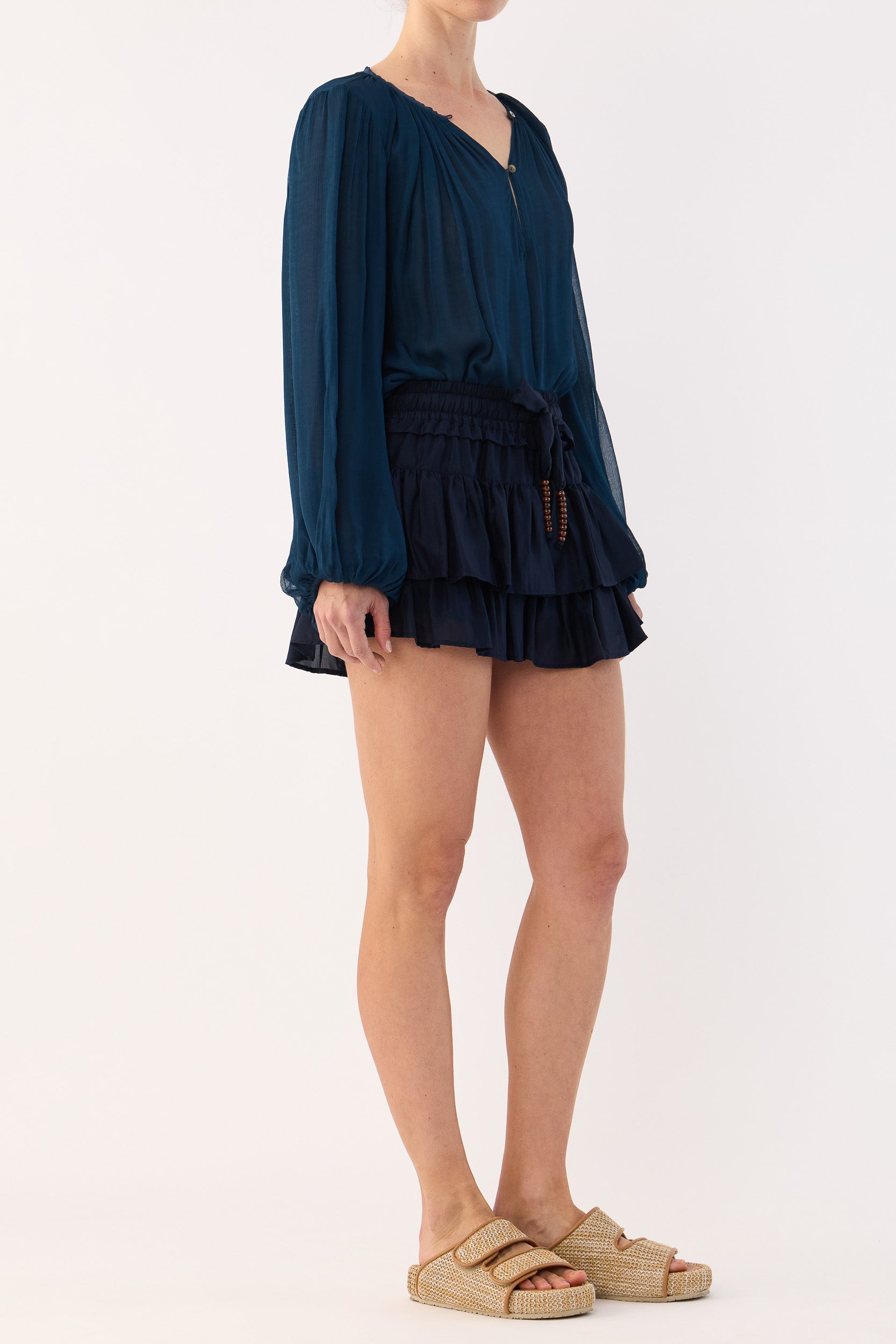 Lucinda Crinkle Chiffon Long Sleeve Top