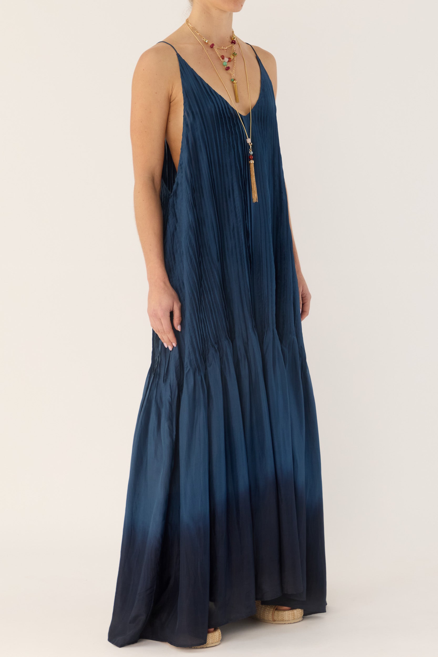 Ottavia Silk Dip-Dye Cami Dress