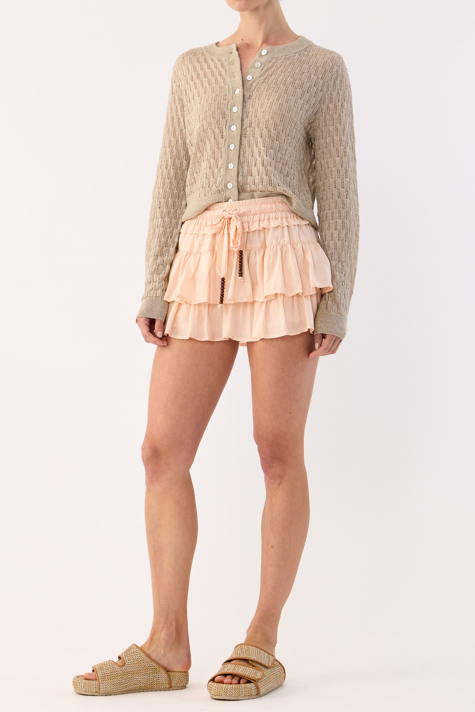 Miley Pointelle Merino Wool & Linen Cardigan