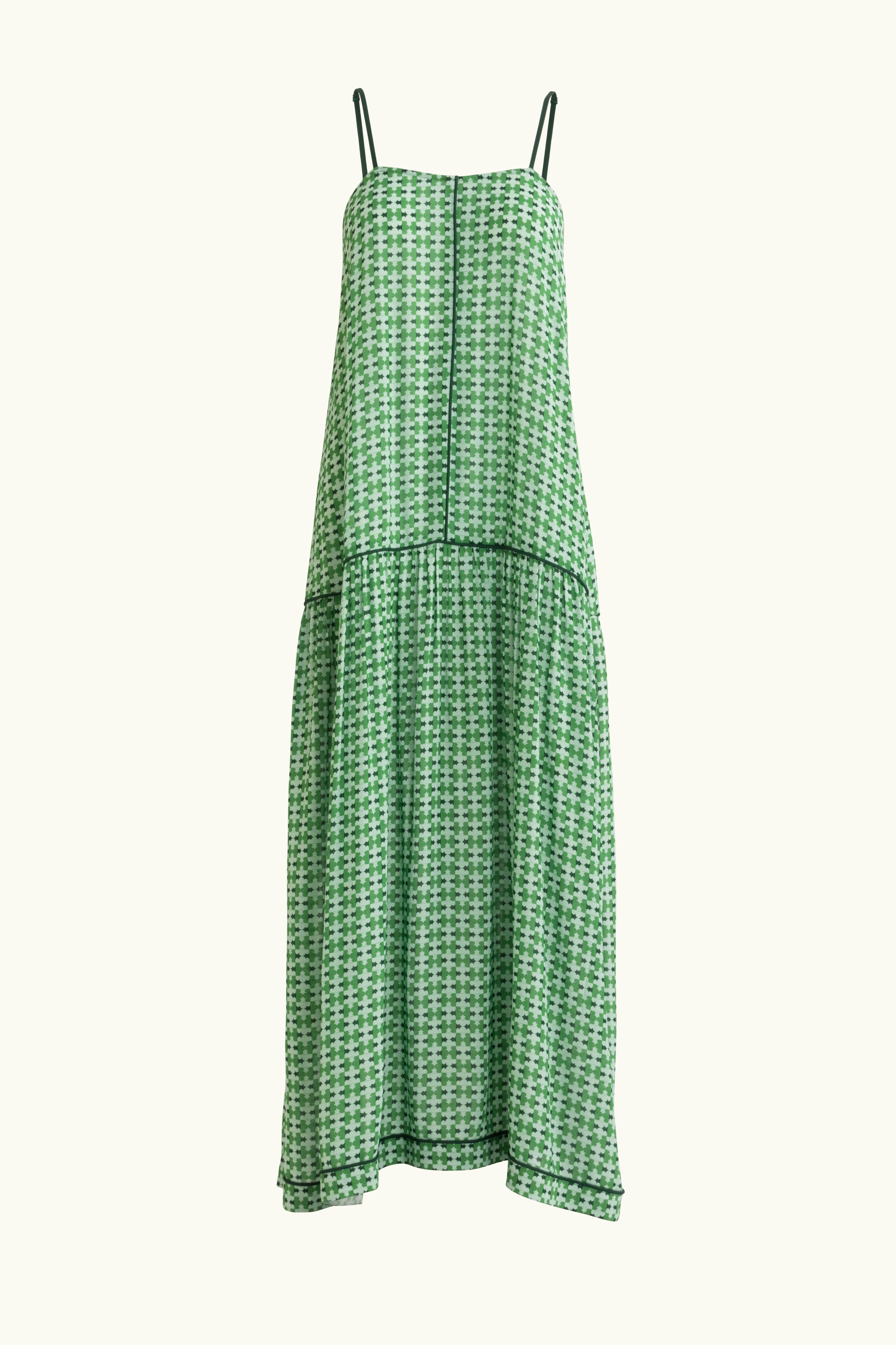 Green checkered dress on a white background