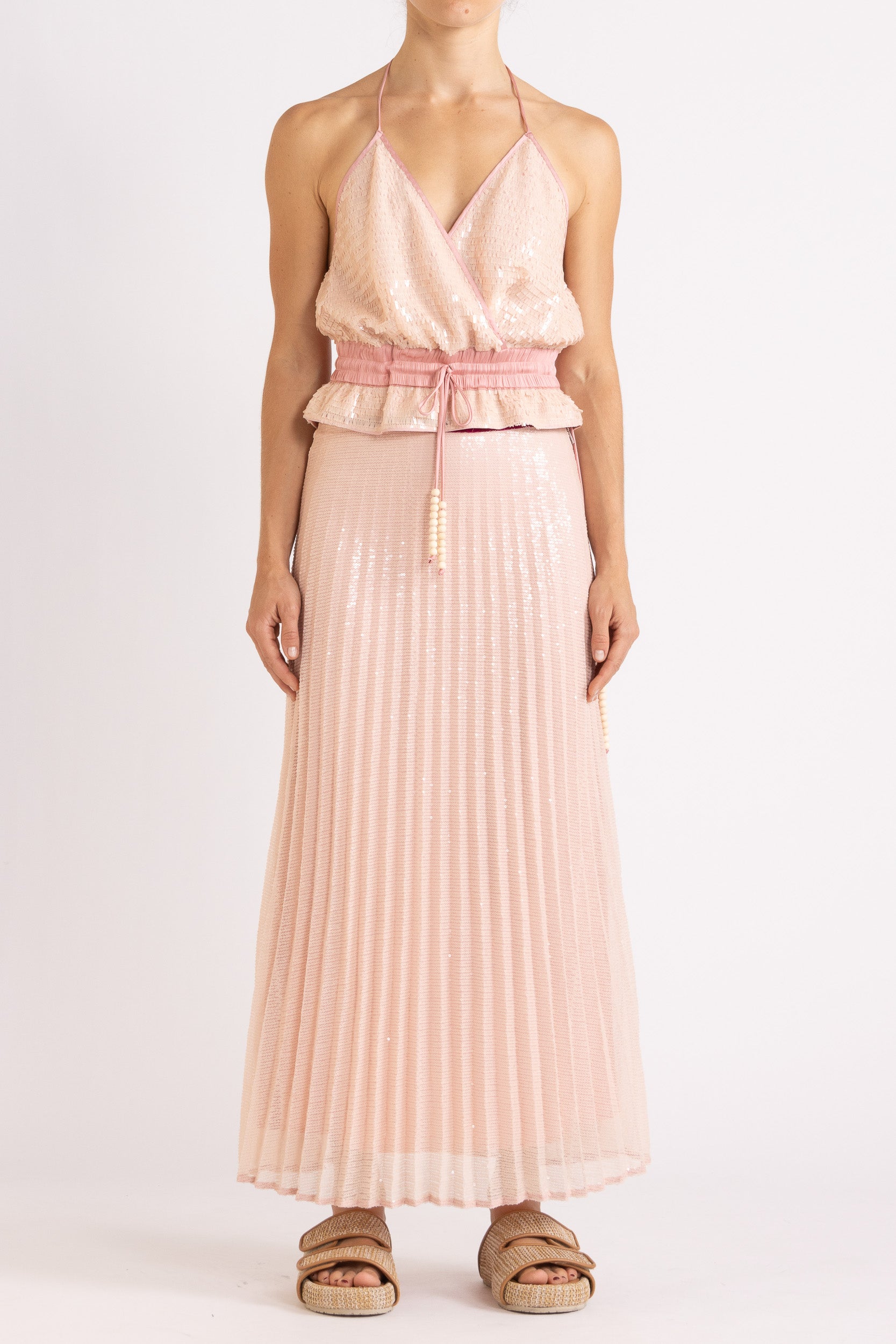 Marella Halter Neck Sequin Top