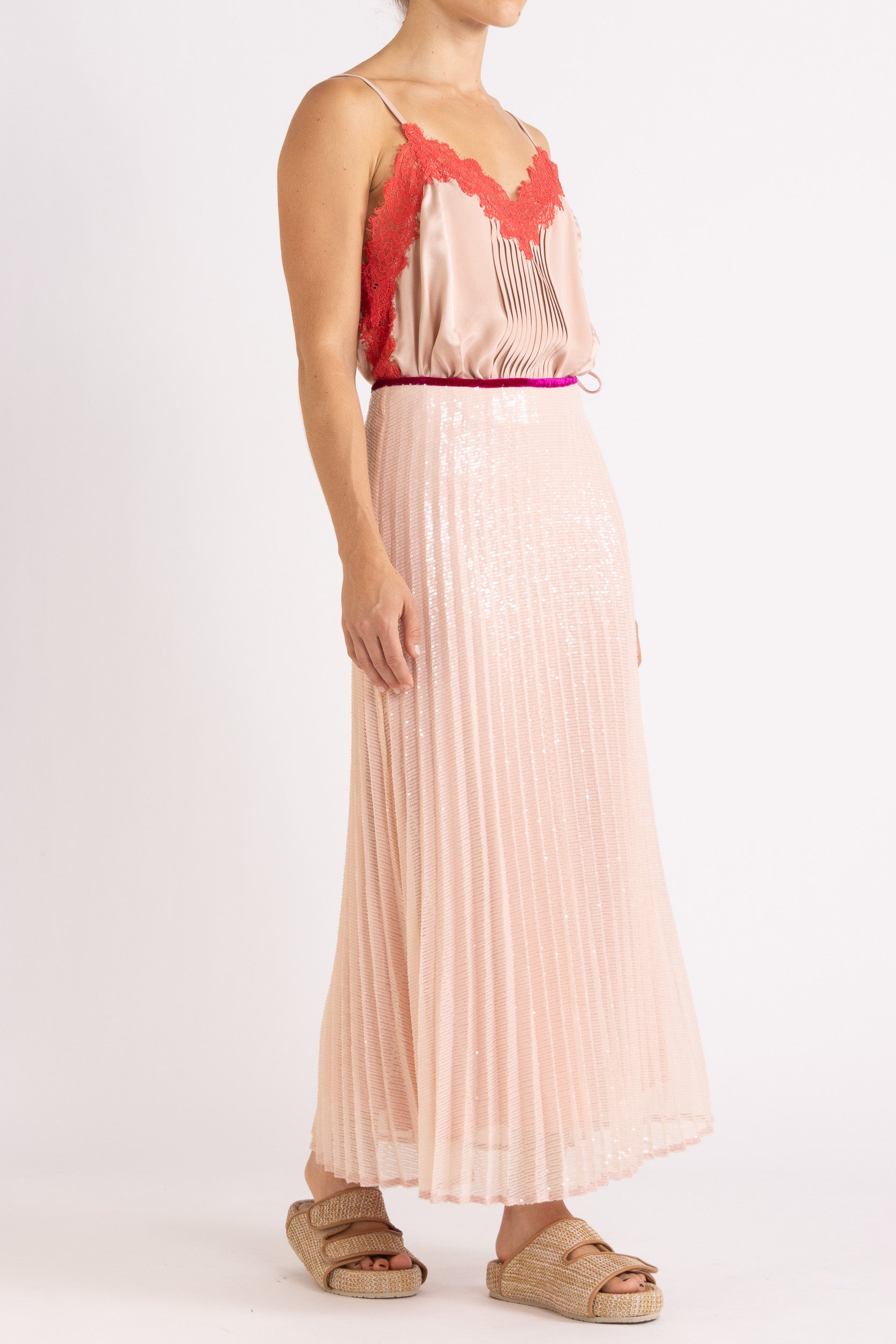 Sigrid Sequin Pleated Skirt