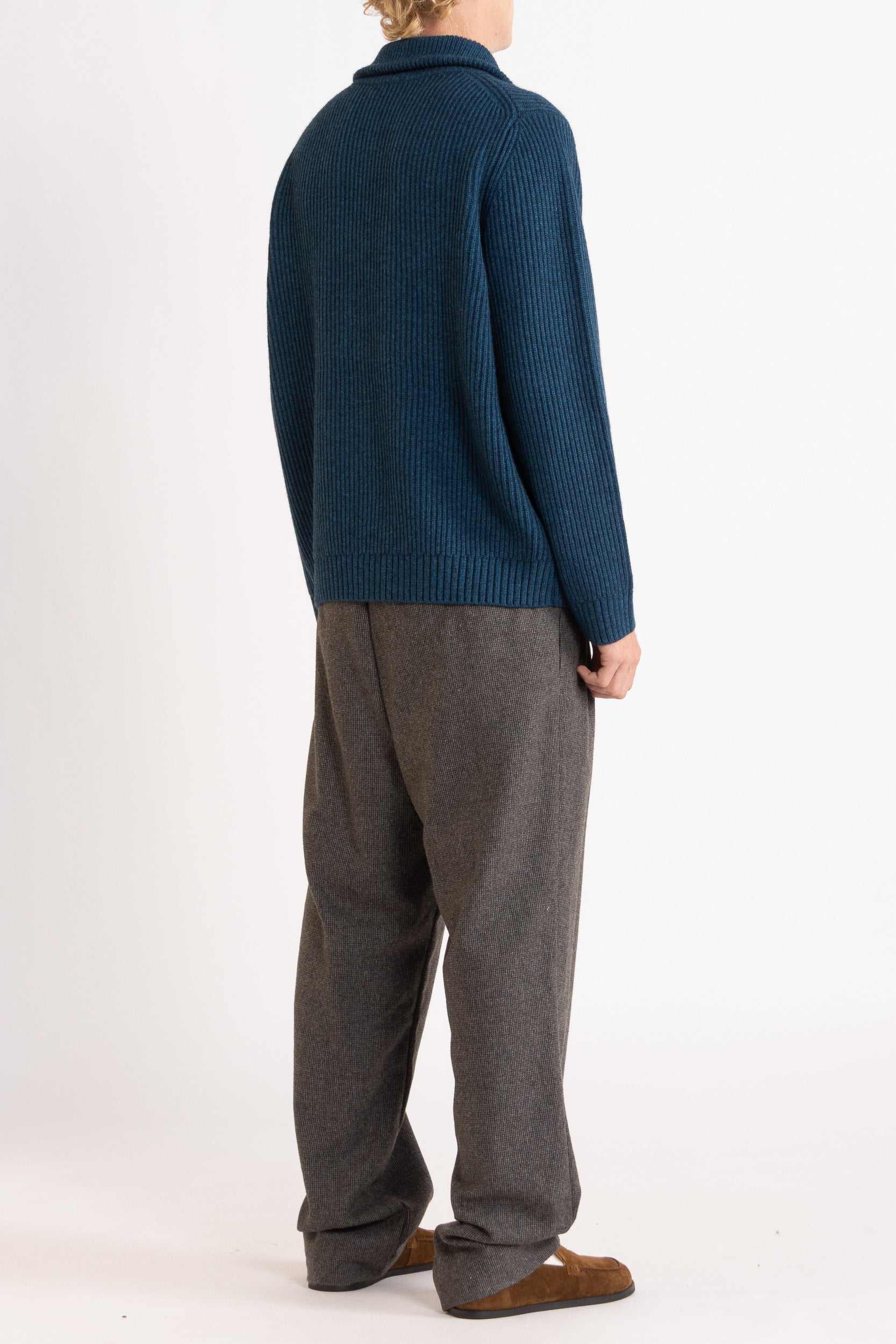 Port Wool-Cashmere Quarter Zip Crew
