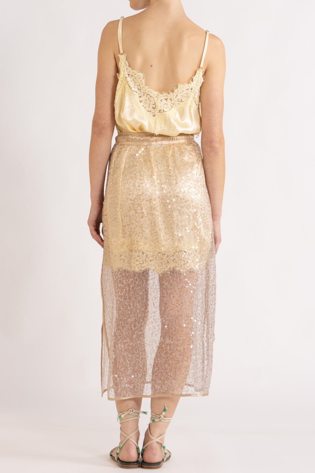 Lenny Satin Lace Short Slip Dress