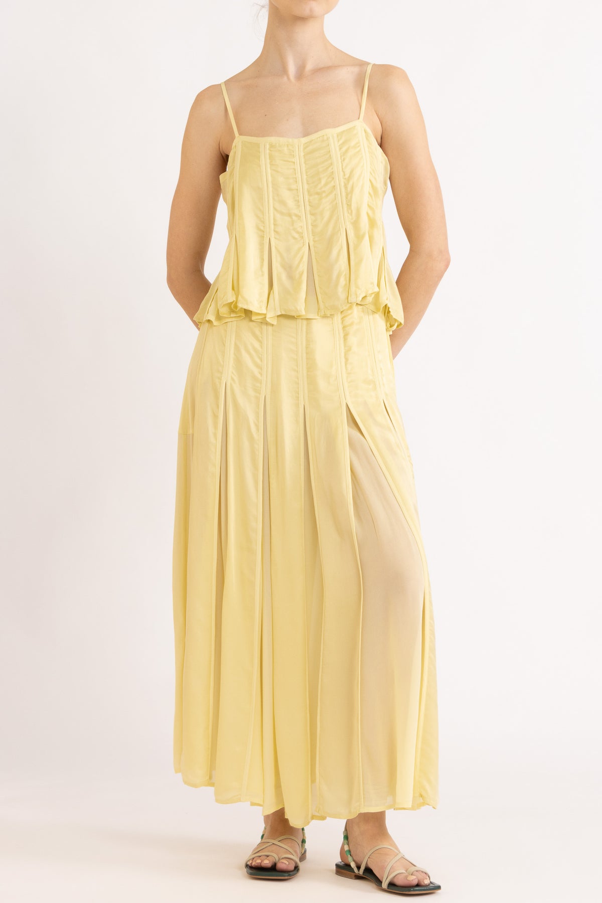 Evara Box Pleat Skirt