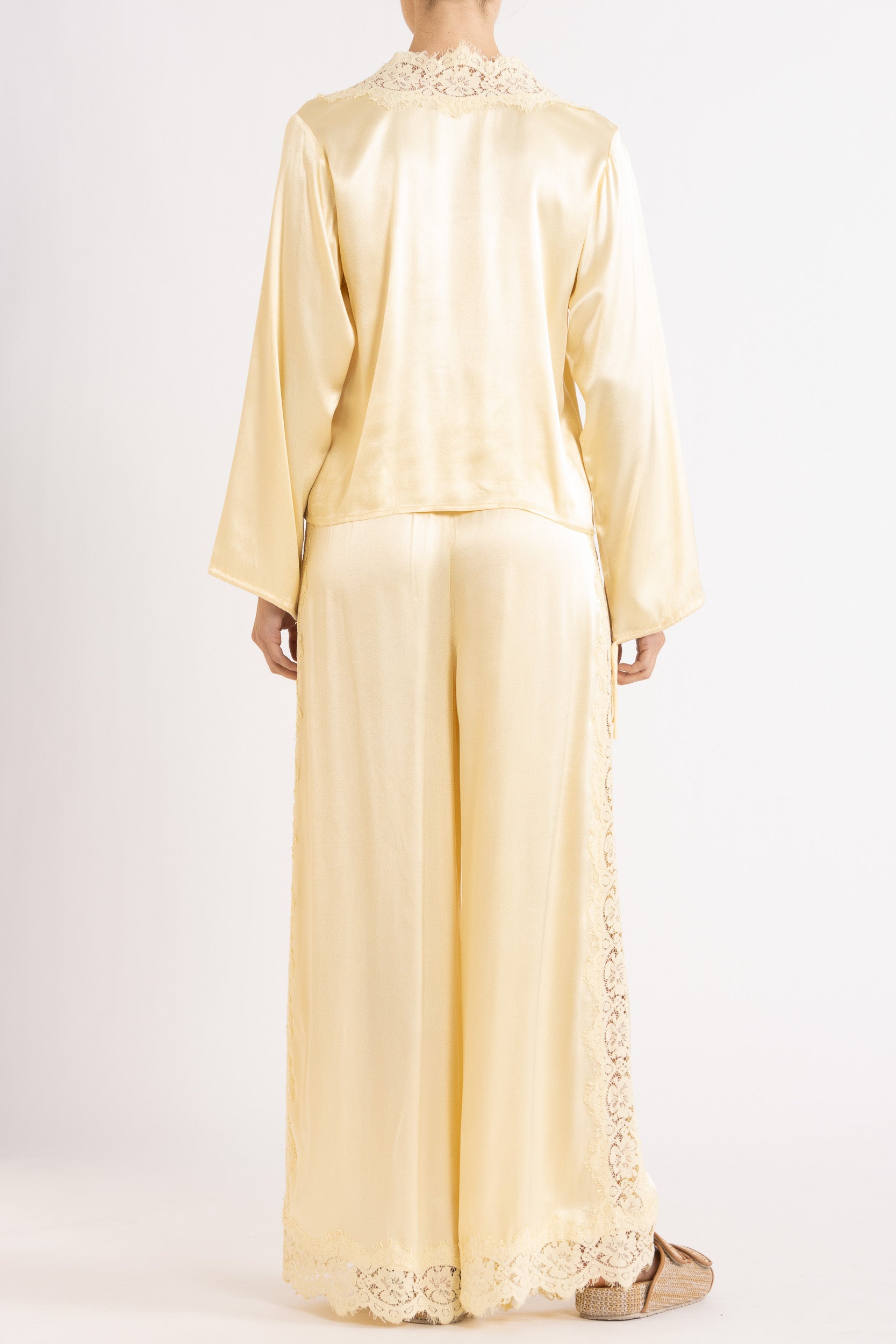 Lenny Satin Lace Long Sleeve Top