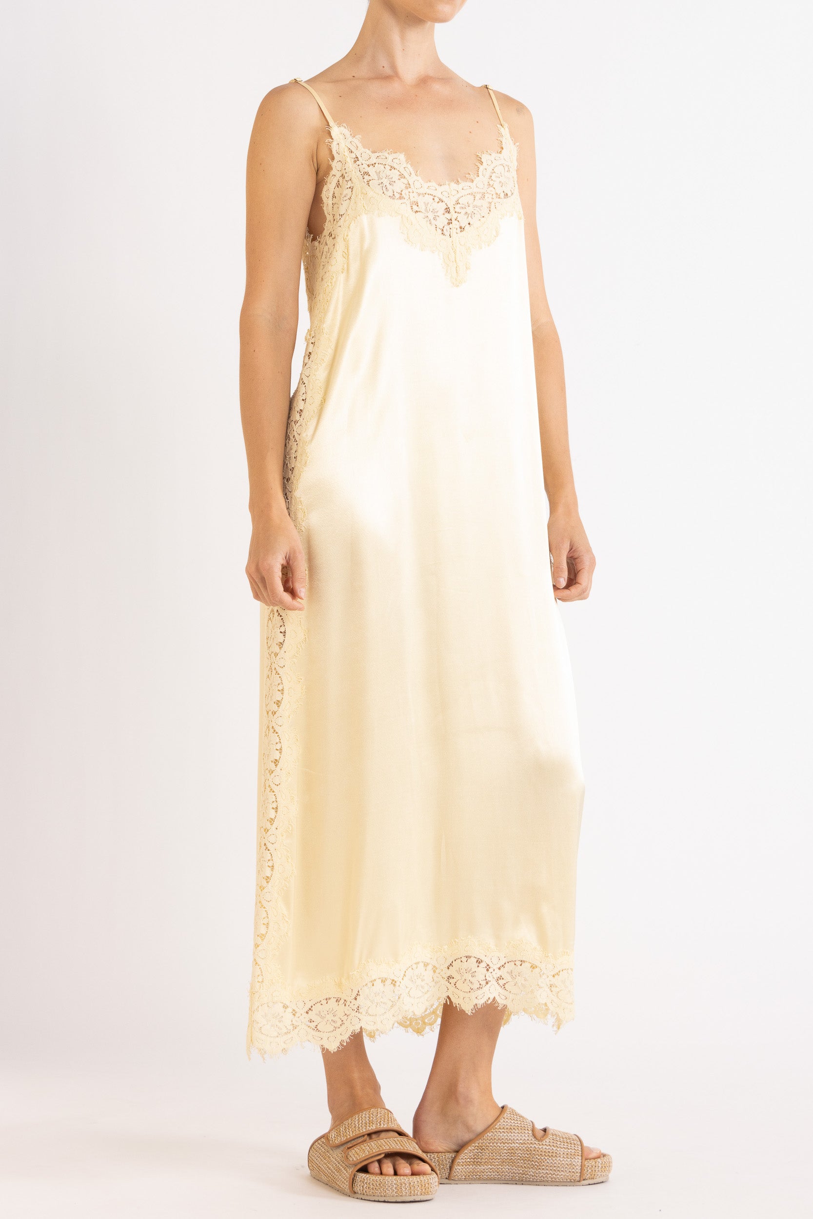 Lenny Satin Lace Slip Dress