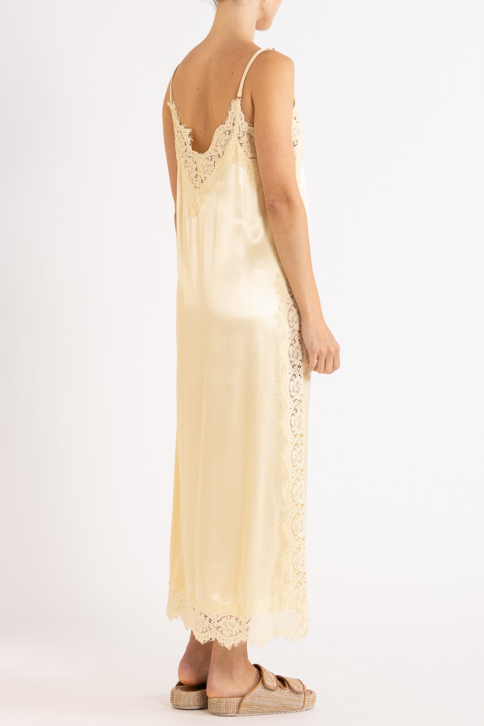 Lenny Satin Lace Slip Dress