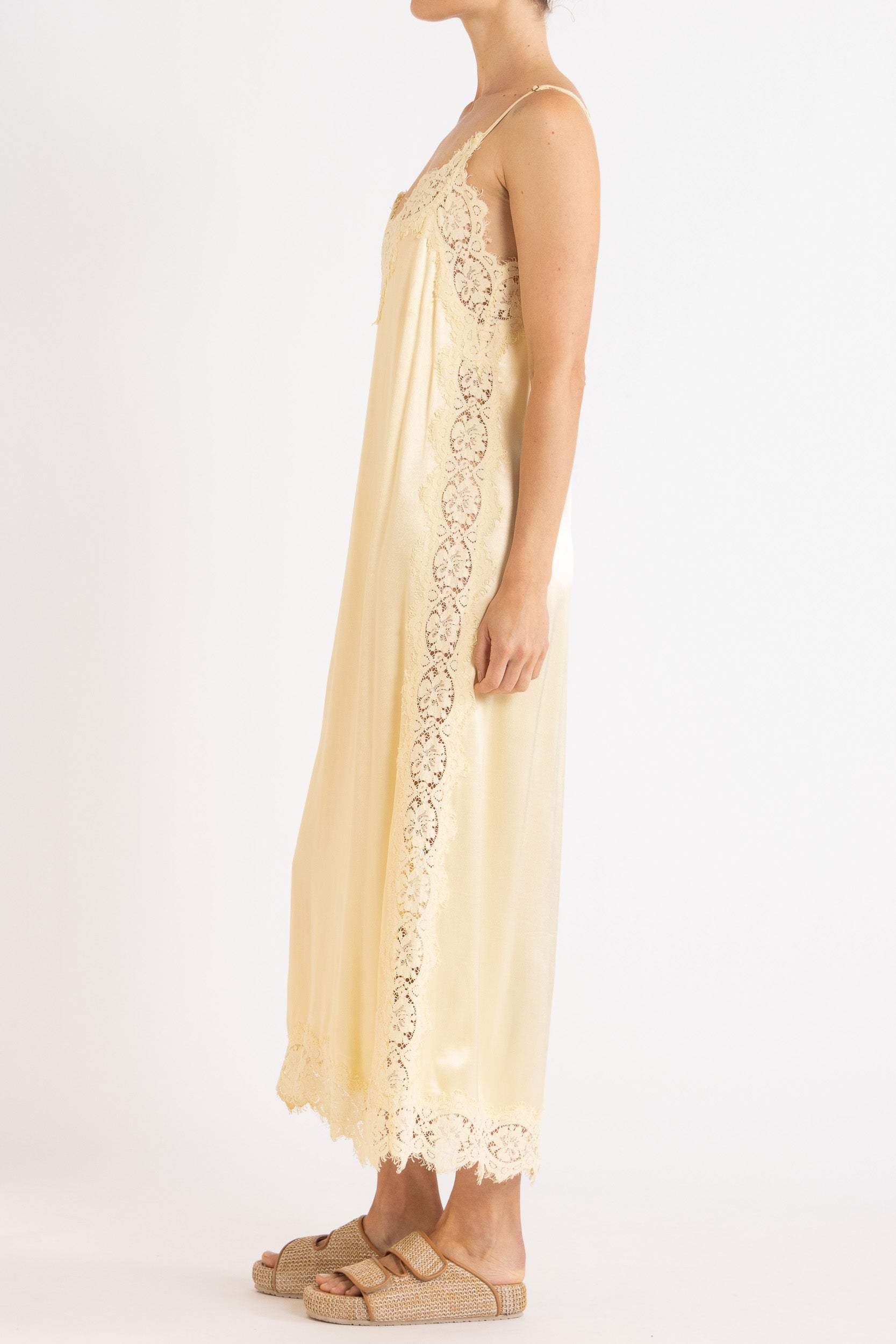 Lenny Satin Lace Slip Dress